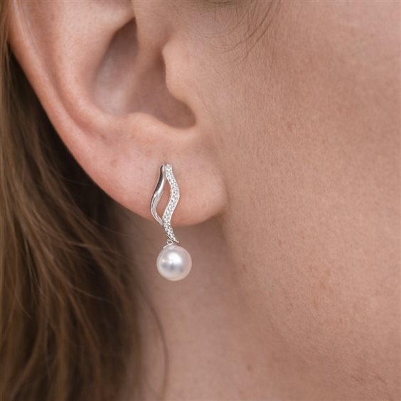 Orecchini Comete Donna in Oro bianco Diamante 0.06 Ct ORP400 - ORP400